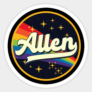 Allen // Rainbow In Space Vintage Style Sticker